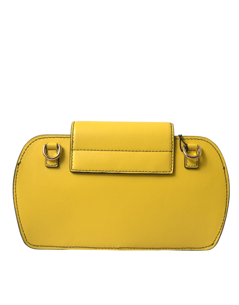 Dolce & Gabbana Yellow Smooth Leather DG Logo Clutch Crossbody Case Bag - Beyzy Store - Dolce & Gabbana