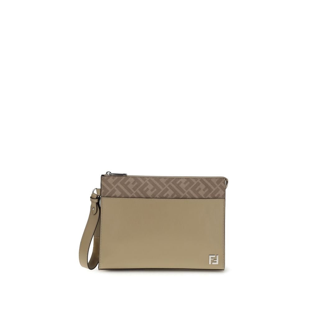 Fendi Leather and FF canvas Clutch - Beyzy Store - Fendi