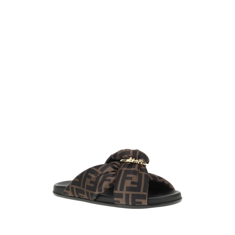 Fendi Satin Slide Sandals - Beyzy Store - Fendi