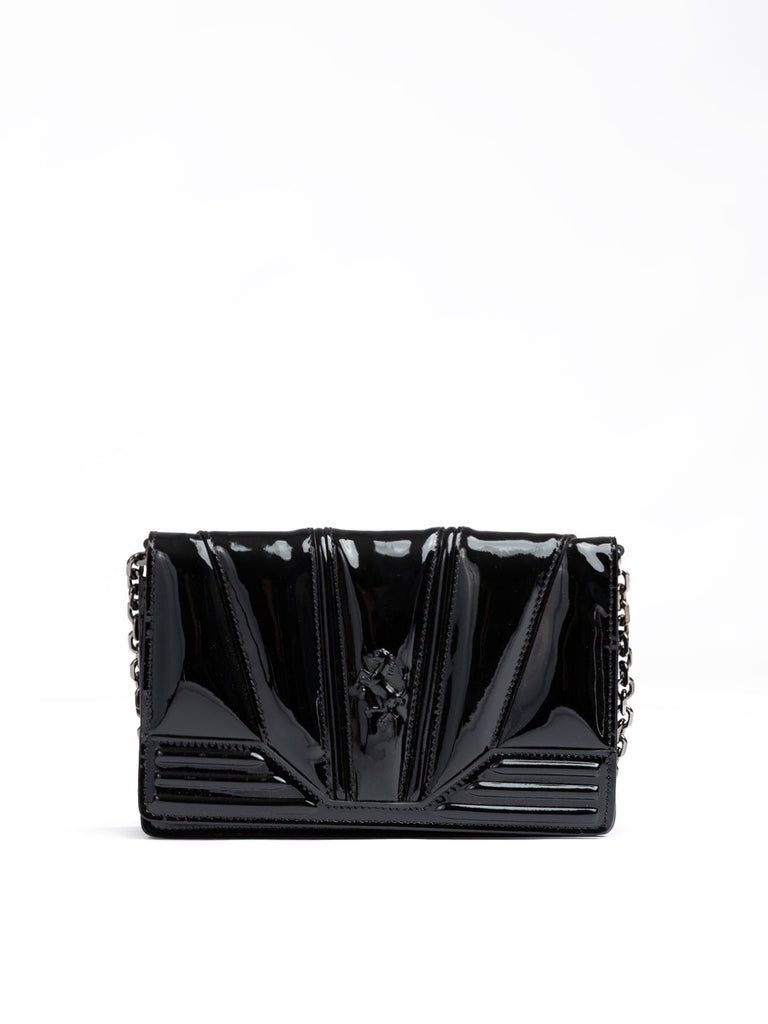 Ferrari Black GT patent leather bag with chain - Beyzy Store - Ferrari