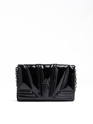 Ferrari Black GT patent leather bag with chain - Beyzy Store - Ferrari