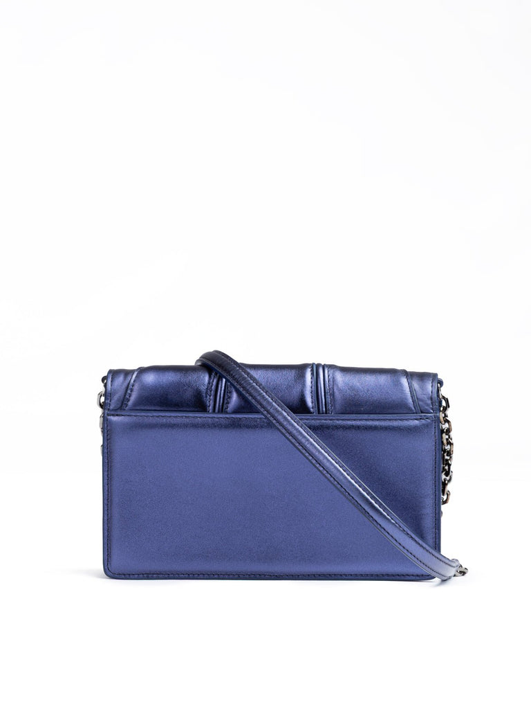 Ferrari Metal blue GT patent leather bag with chain - Beyzy Store - Ferrari