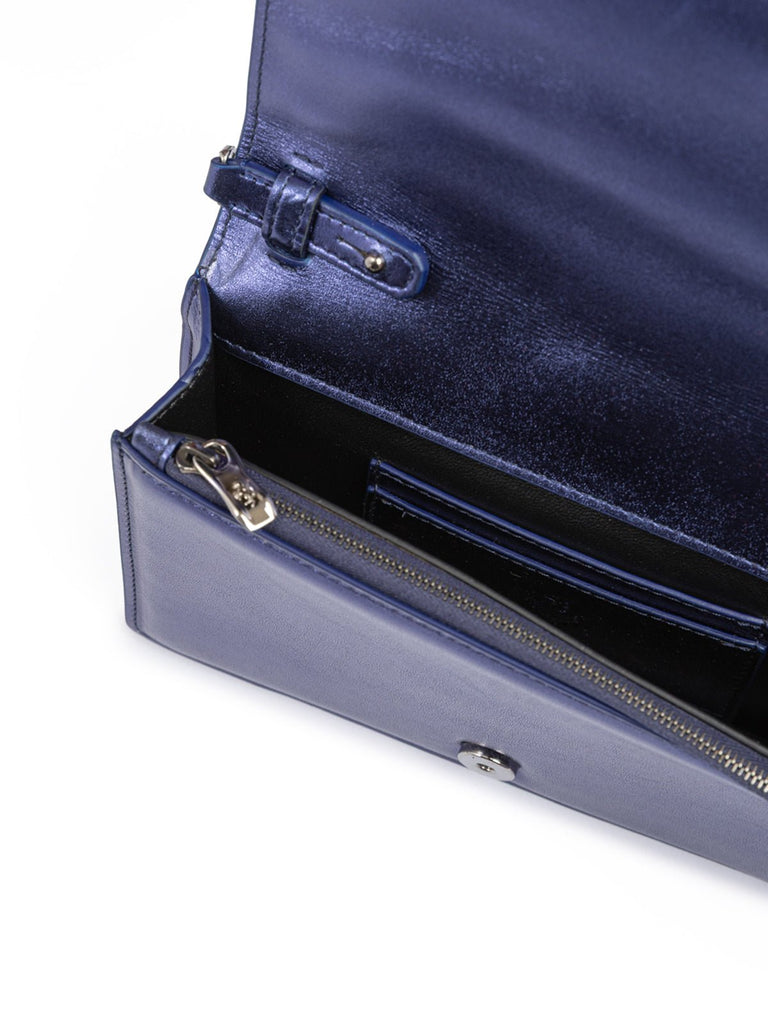 Ferrari Metal blue GT patent leather bag with chain - Beyzy Store - Ferrari