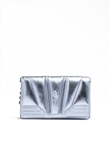 Ferrari Metal light blue GT patent leather bag with chain - Beyzy Store - Ferrari