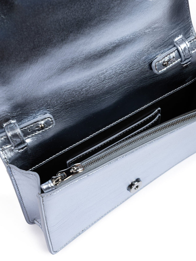 Ferrari Metal light blue GT patent leather bag with chain - Beyzy Store - Ferrari