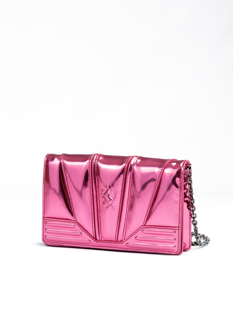 Ferrari Metal Pink GT patent leather bag with chain - Beyzy Store - Ferrari
