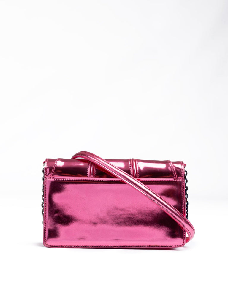 Ferrari Metal Pink GT patent leather bag with chain - Beyzy Store - Ferrari