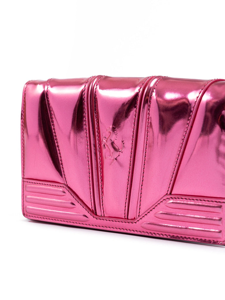 Ferrari Metal Pink GT patent leather bag with chain - Beyzy Store - Ferrari