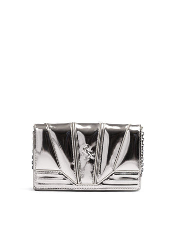Ferrari Metal Silver GT patent leather bag with chain - Beyzy Store - Ferrari