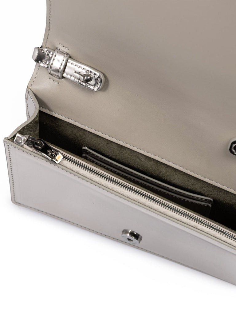 Ferrari Metal Silver GT patent leather bag with chain - Beyzy Store - Ferrari