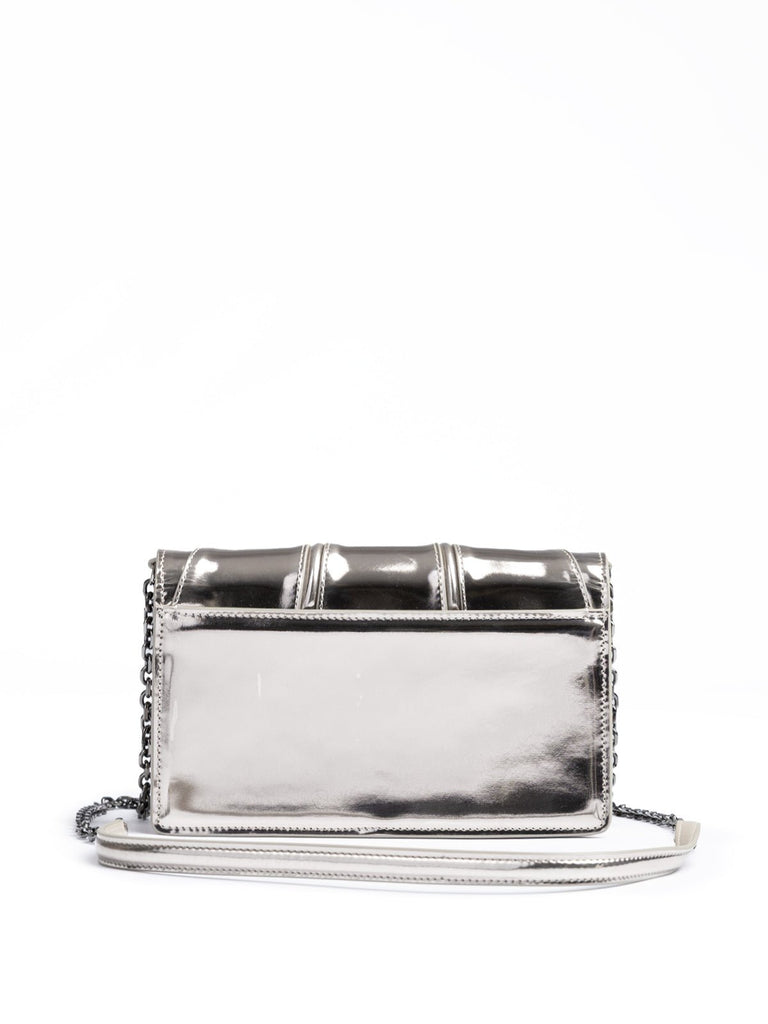 Ferrari Metal Silver GT patent leather bag with chain - Beyzy Store - Ferrari