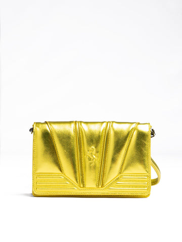 Ferrari Metal Yellow GT patent leather bag with chain - Beyzy Store - Ferrari