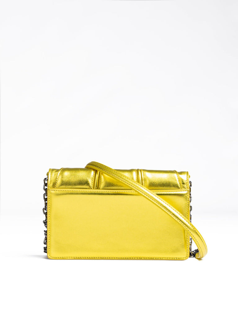 Ferrari Metal Yellow GT patent leather bag with chain - Beyzy Store - Ferrari