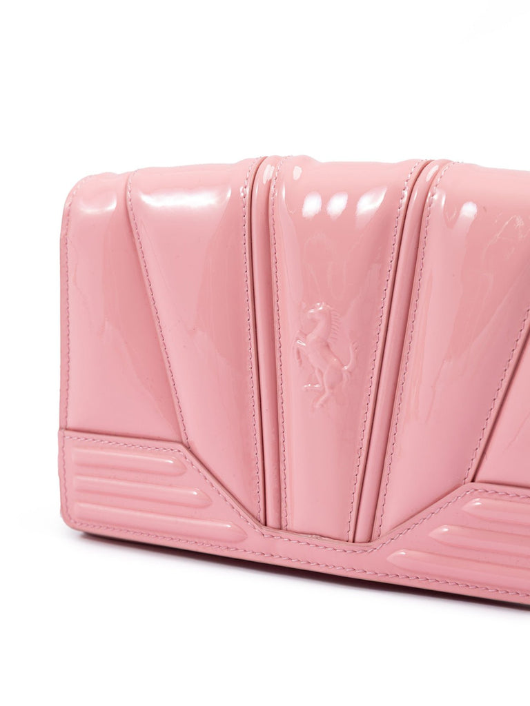 Ferrari Pink GT patent leather bag with chain - Beyzy Store - Ferrari