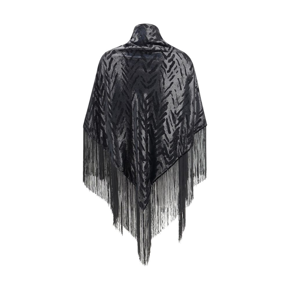 Giorgio Armani Velvet Shawl with fringes - Beyzy Store - Giorgio Armani