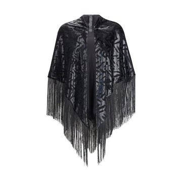 Giorgio Armani Velvet Shawl with fringes - Beyzy Store - Giorgio Armani