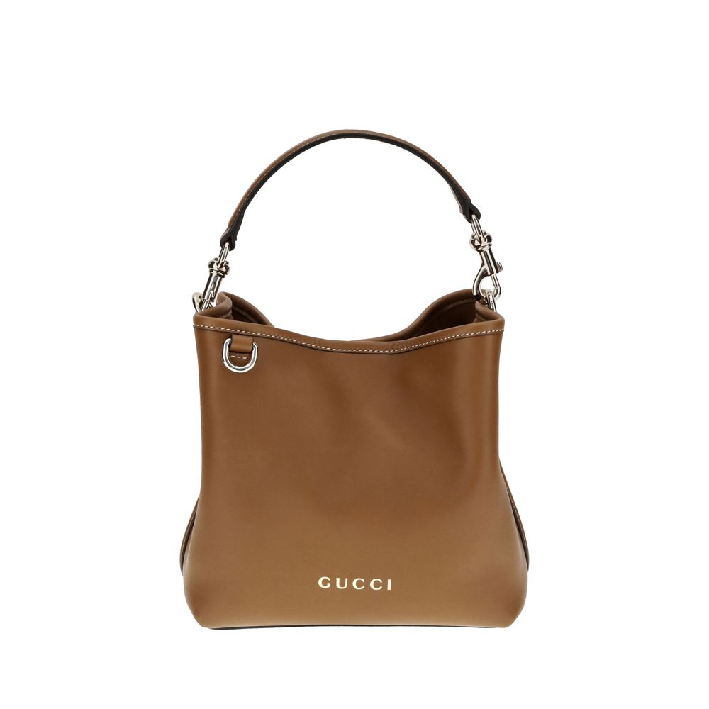 Gucci GG Emblem Leather Bucket Bag - Beyzy Store - Gucci