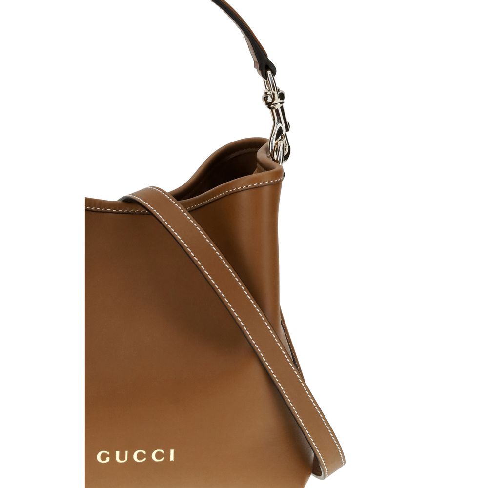 Gucci GG Emblem Leather Bucket Bag - Beyzy Store - Gucci