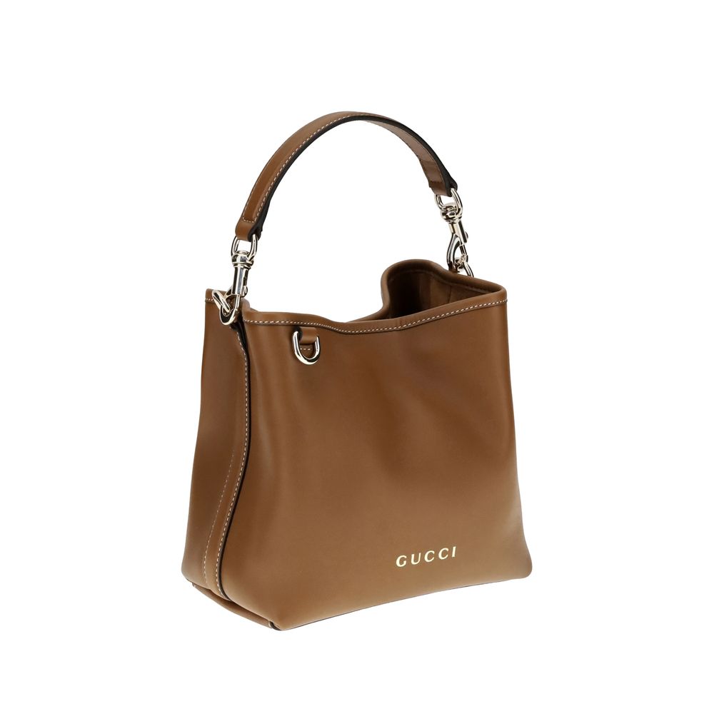 Gucci GG Emblem Leather Bucket Bag - Beyzy Store - Gucci