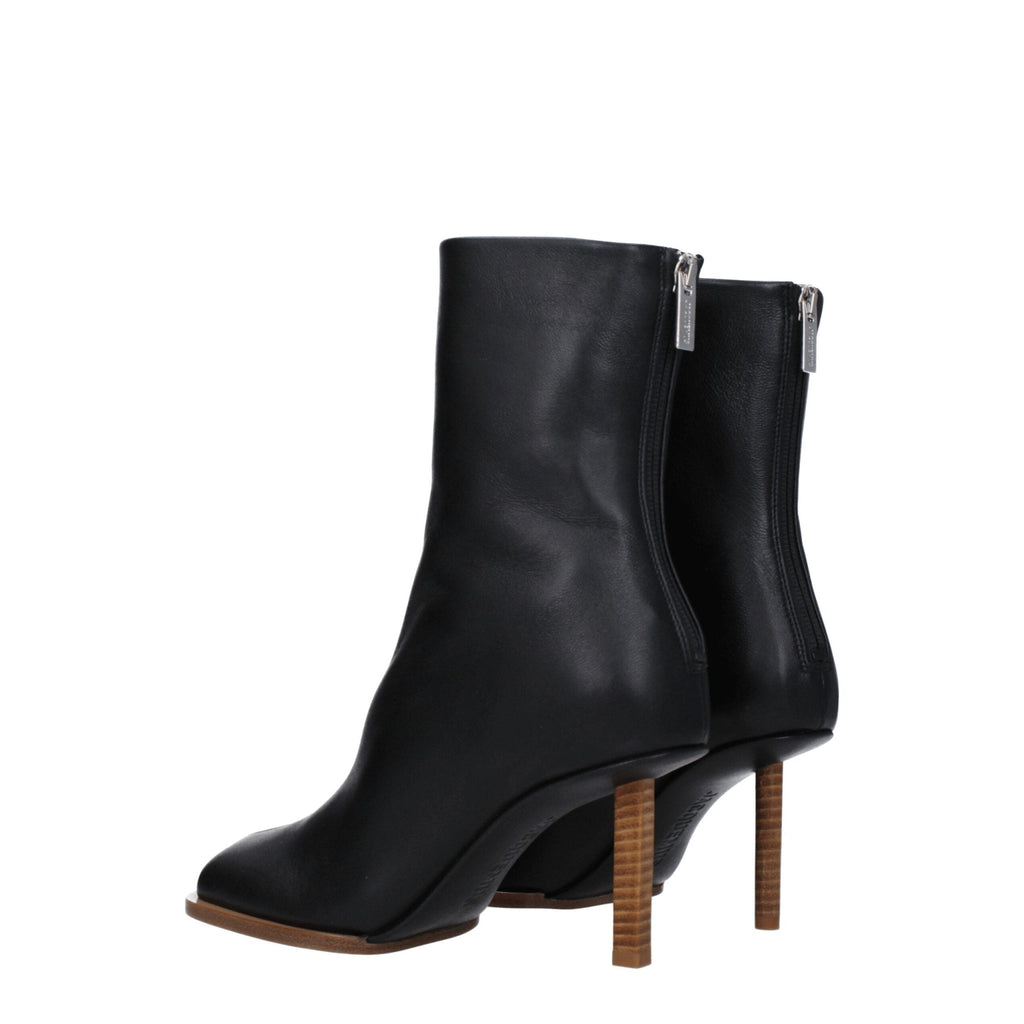 Jacquemus Black Leather Ankle - Beyzy Store - Jacquemus