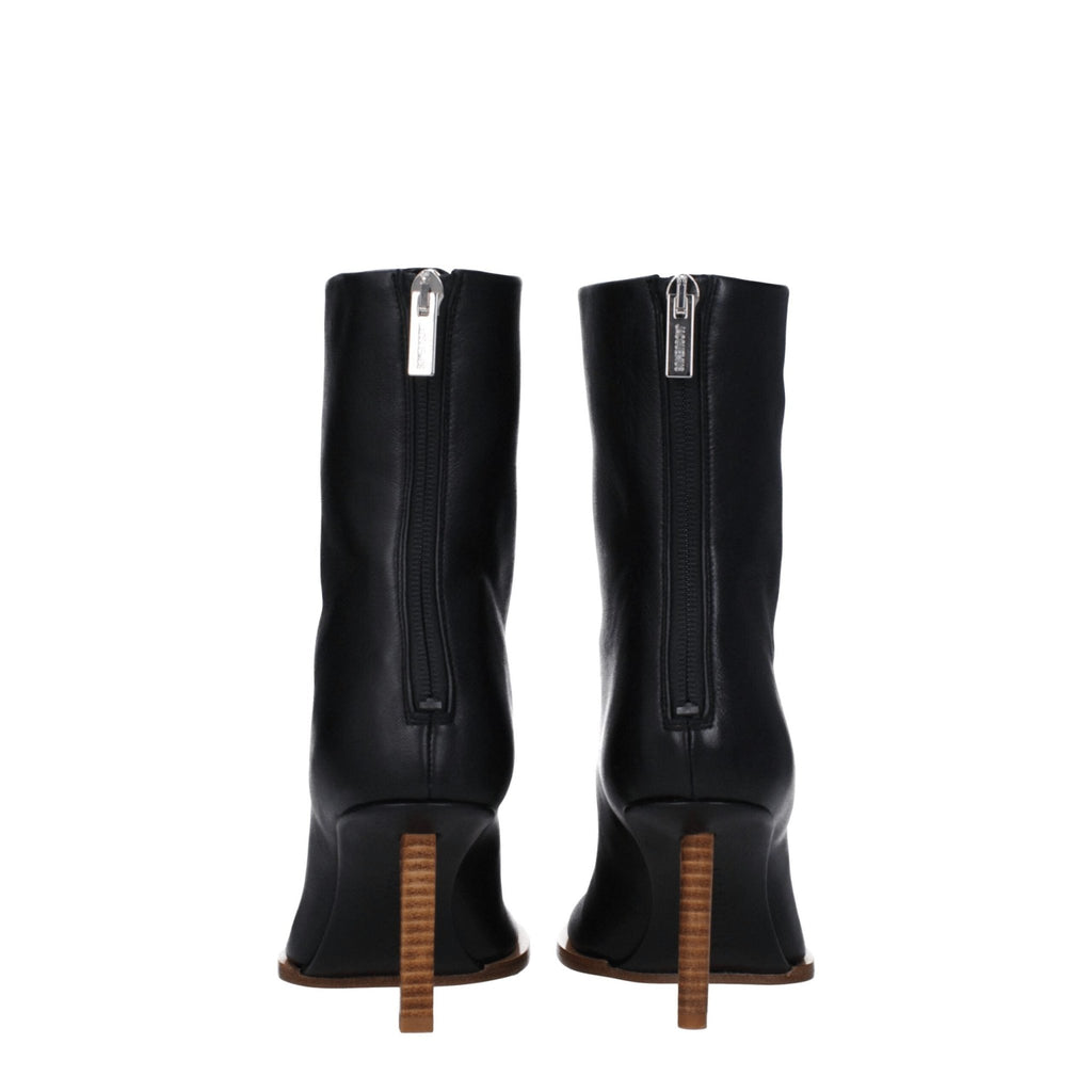 Jacquemus Black Leather Ankle - Beyzy Store - Jacquemus