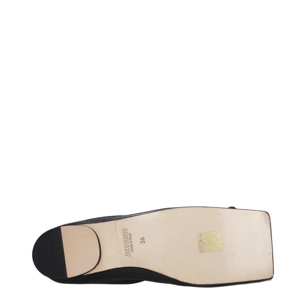 Jacquemus Black Leather Ballet Flat - Beyzy Store - Jacquemus