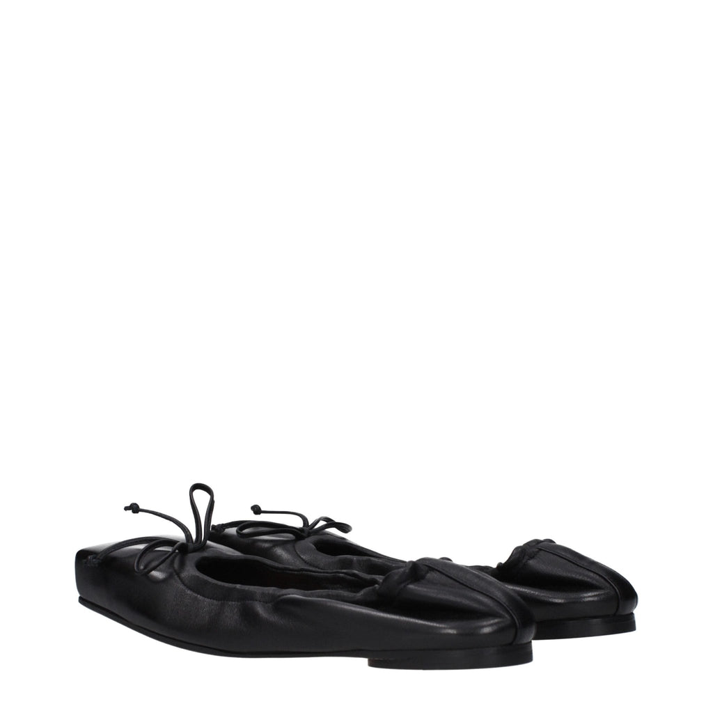 Jacquemus Black Leather Ballet Flat - Beyzy Store - Jacquemus