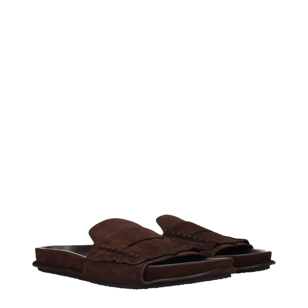 Jacquemus Brown Leather Slippers Sandals - Beyzy Store - Jacquemus