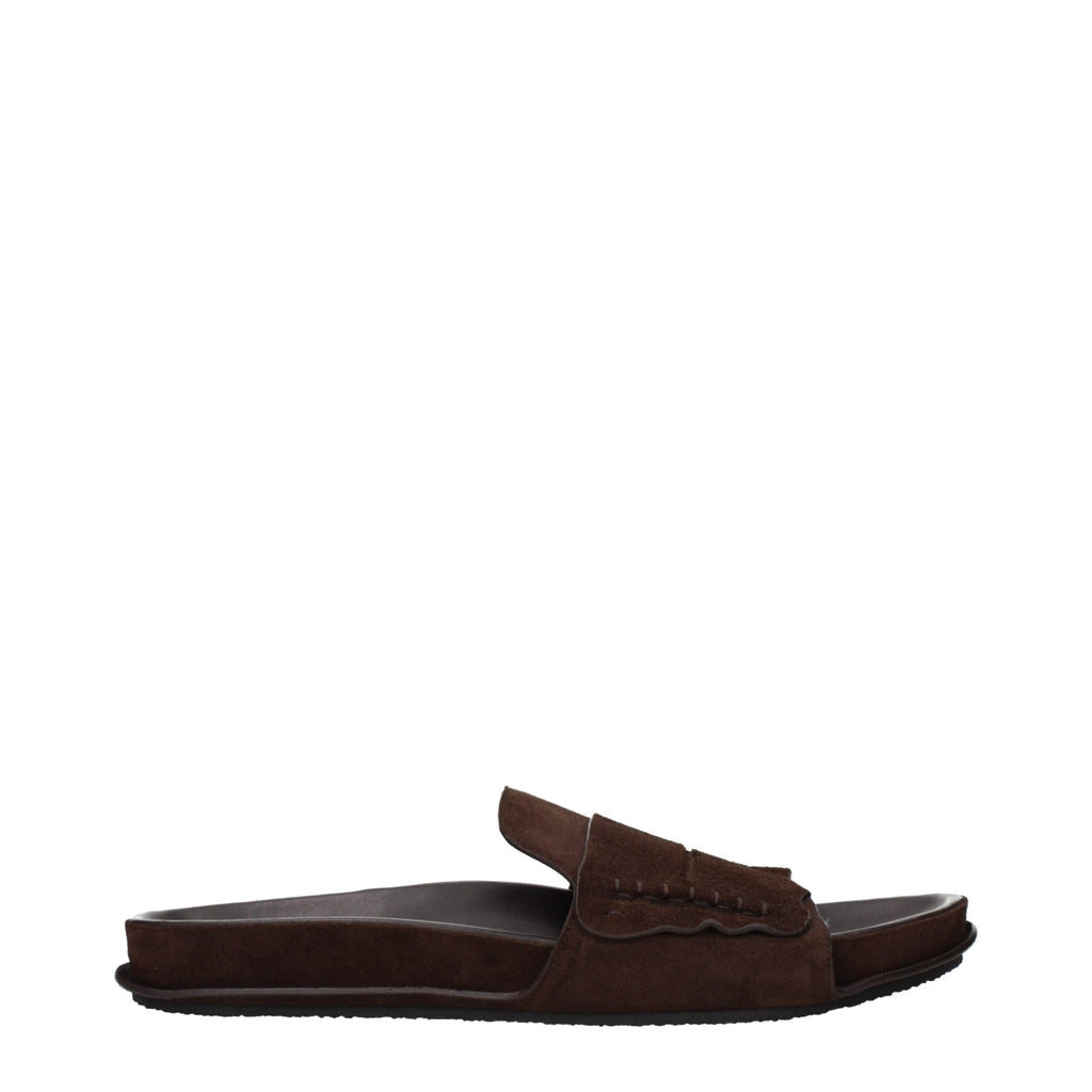 Jacquemus Brown Leather Slippers Sandals - Beyzy Store - Jacquemus