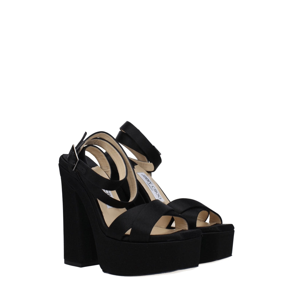 Jimmy Choo Black Satin Sandal - Beyzy Store - Jimmy Choo