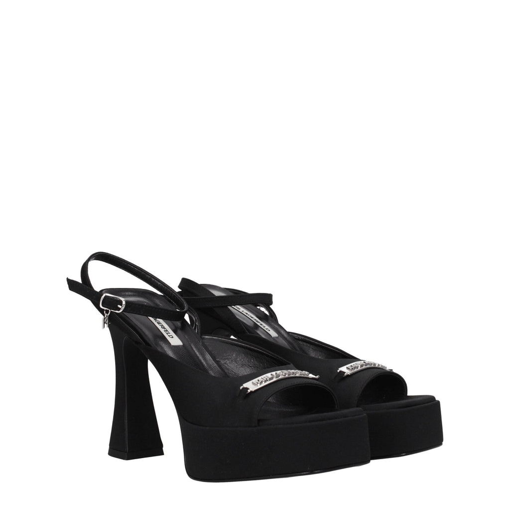 Karl Lagerfeld Black Fabric Sandal - Beyzy Store - Karl Lagerfeld