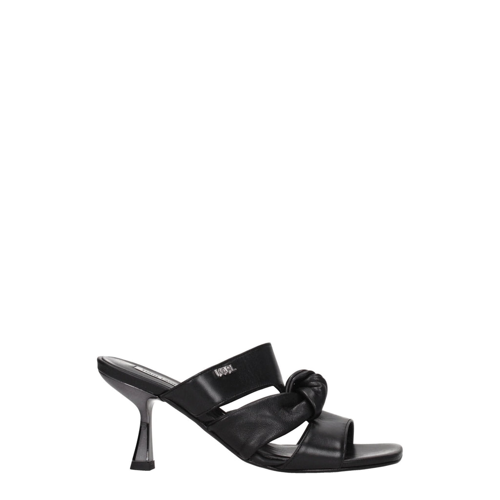 Karl Lagerfeld Black Leather Sandal - Beyzy Store - Karl Lagerfeld