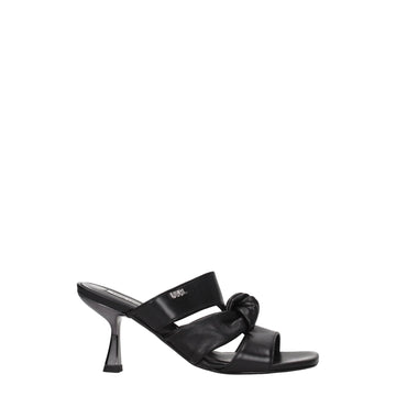 Karl Lagerfeld Black Leather Sandal - Beyzy Store - Karl Lagerfeld