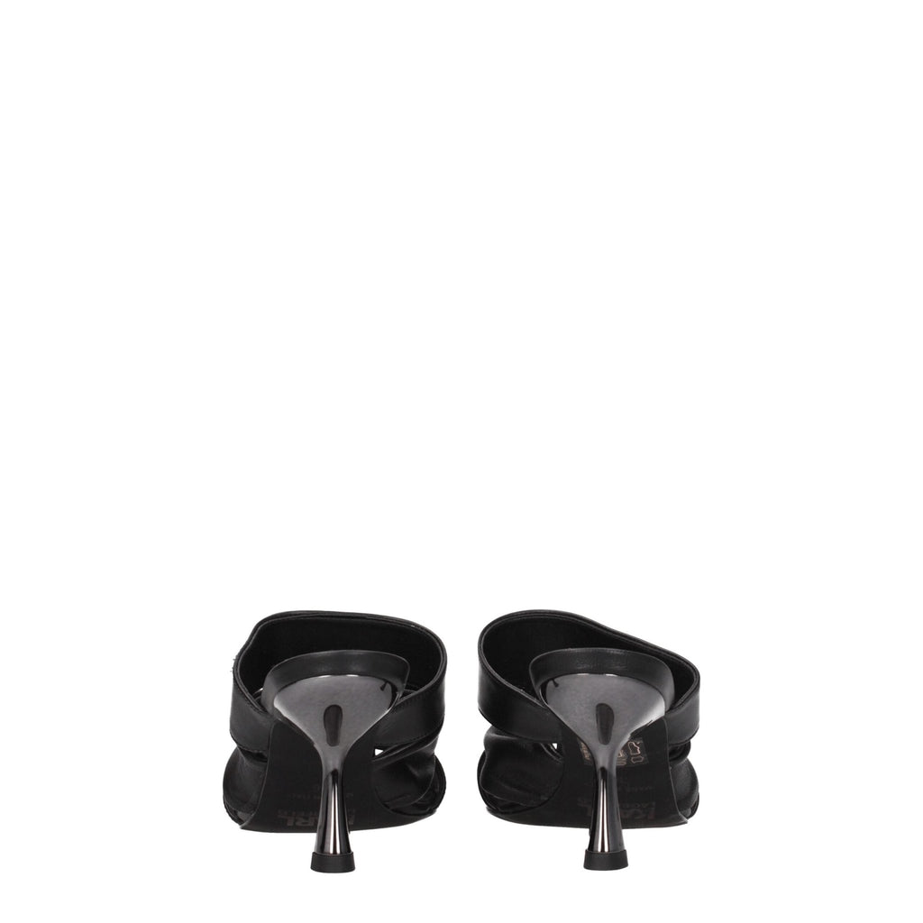 Karl Lagerfeld Black Leather Sandal - Beyzy Store - Karl Lagerfeld