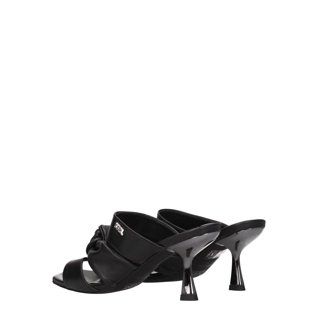 Karl Lagerfeld Black Leather Sandal - Beyzy Store - Karl Lagerfeld