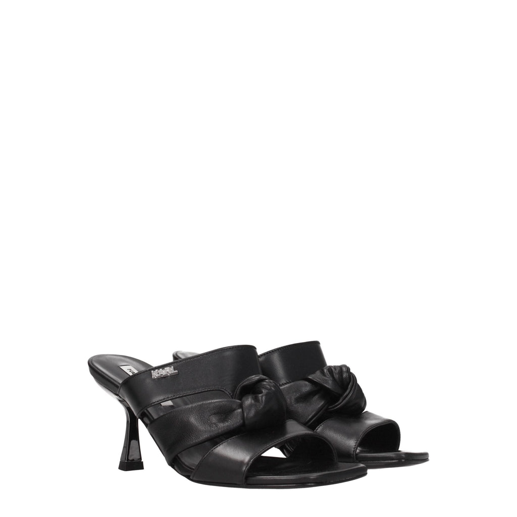 Karl Lagerfeld Black Leather Sandal - Beyzy Store - Karl Lagerfeld
