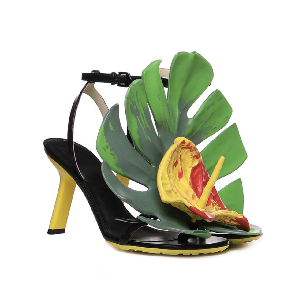 Loewe Petal Monstera Leather Sandals - Beyzy Store - Loewe