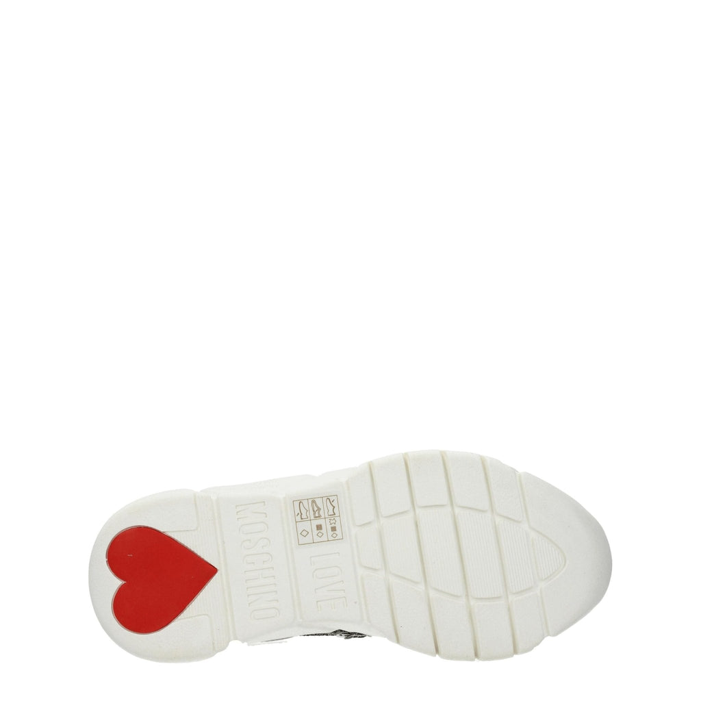 Love Moschino White Fabric Sneakers - Beyzy Store - Love Moschino