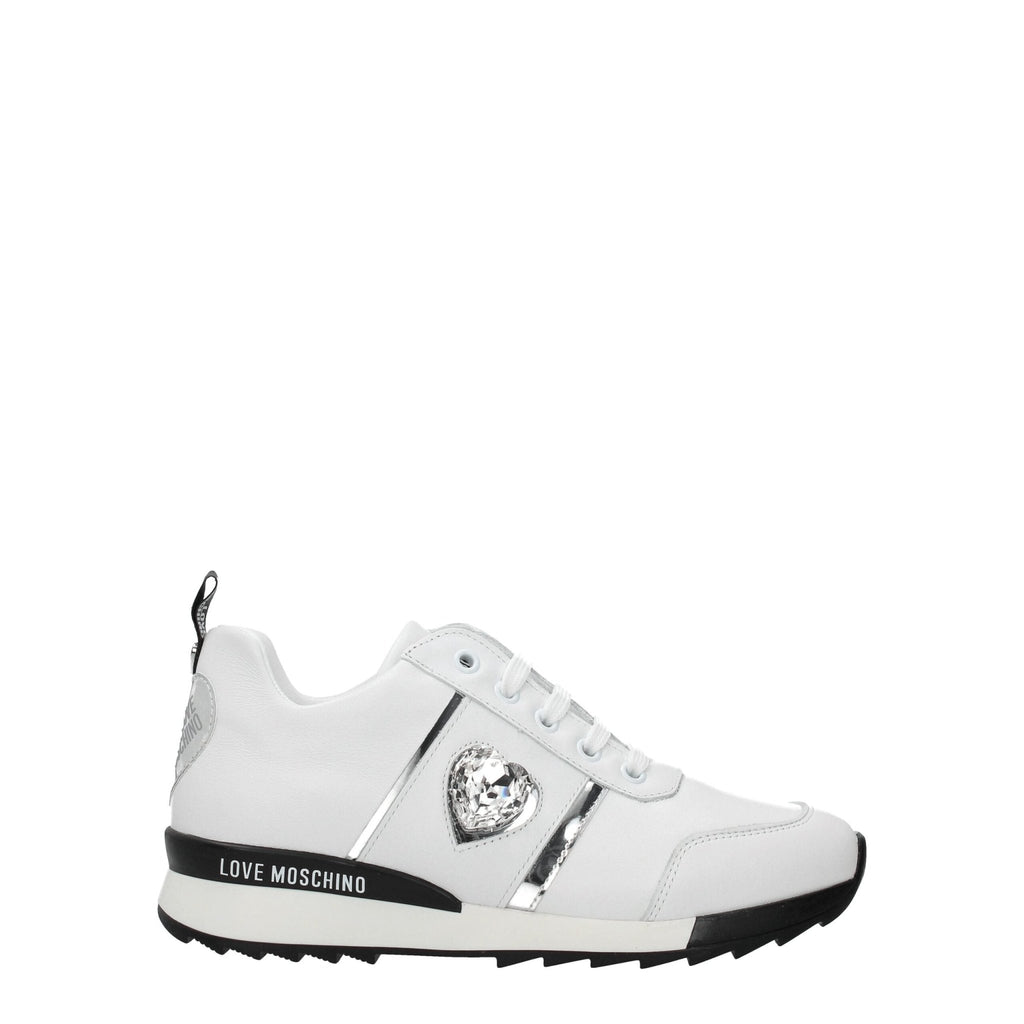 Love Moschino White Leather Sneakers - Beyzy Store - Love Moschino