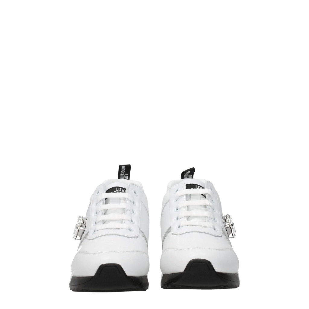 Love Moschino White Leather Sneakers - Beyzy Store - Love Moschino