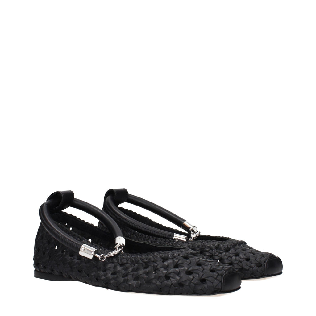 Max Mara Black Leather Ballet Flats - Beyzy Store - Max Mara