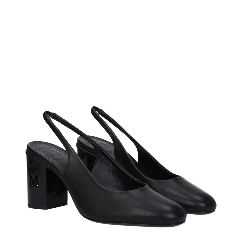 Max Mara Black Leather High Heel Pumps - Beyzy Store - Max Mara