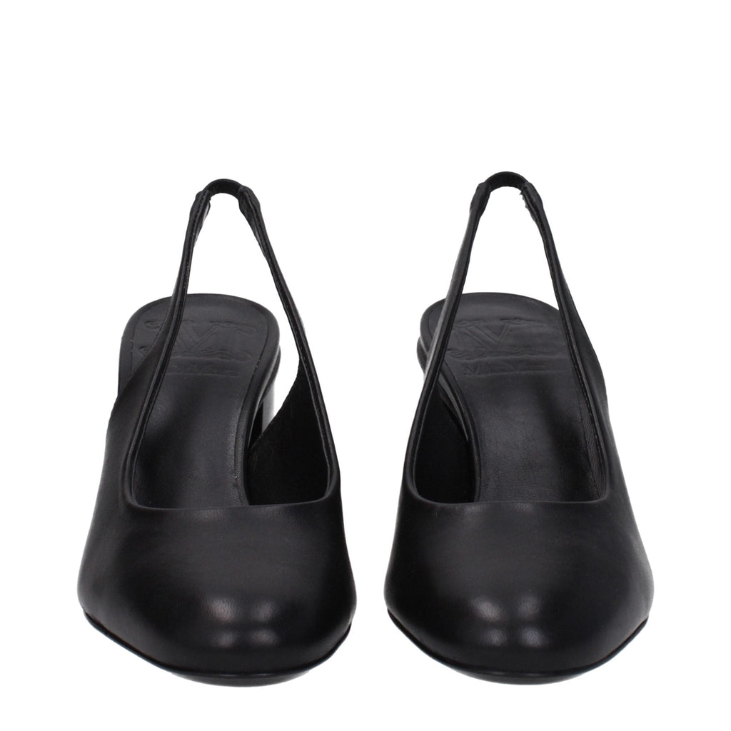 Max Mara Black Leather High Heel Pumps - Beyzy Store - Max Mara