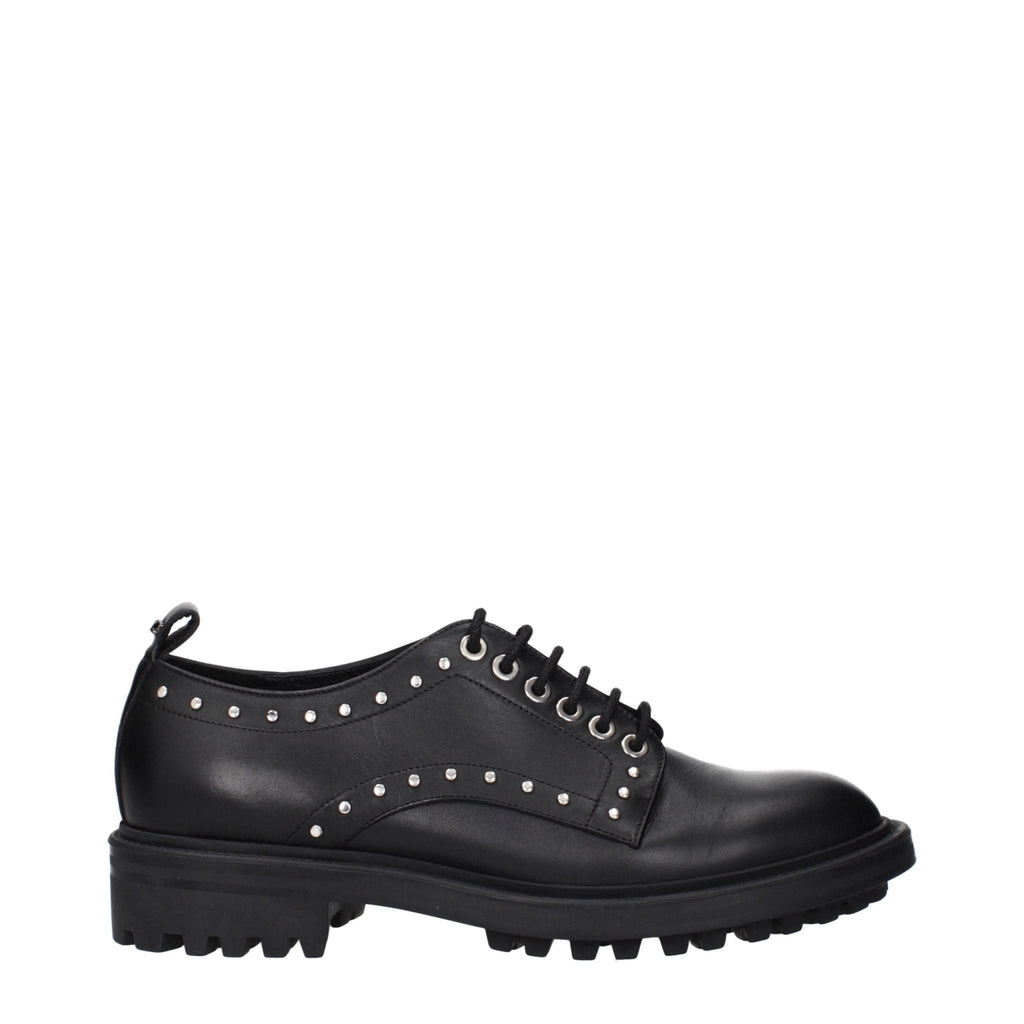 Max Mara Black Leather Oxfords And Derbies - Beyzy Store - Max Mara