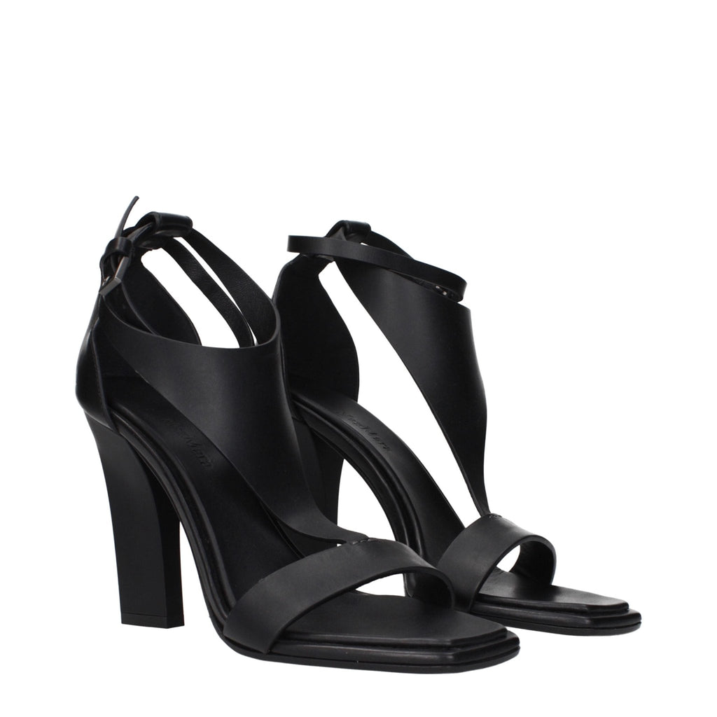 Max Mara Black Leather Stiletto Heels Sandals - Beyzy Store - Max Mara