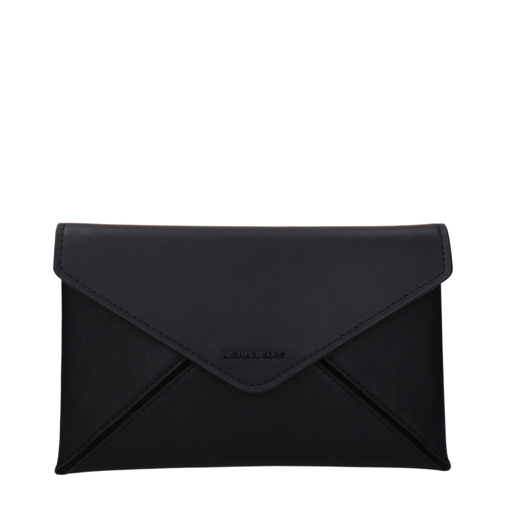 Michael Kors Black Leather Clutch Bags - Beyzy Store - Michael Kors