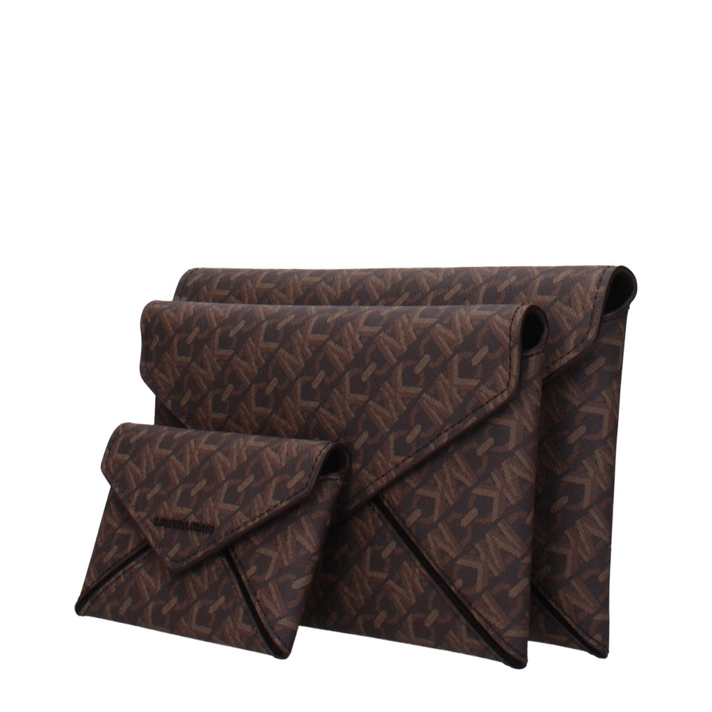 Michael Kors Brown Fabric Clutch Bags - Beyzy Store - Michael Kors