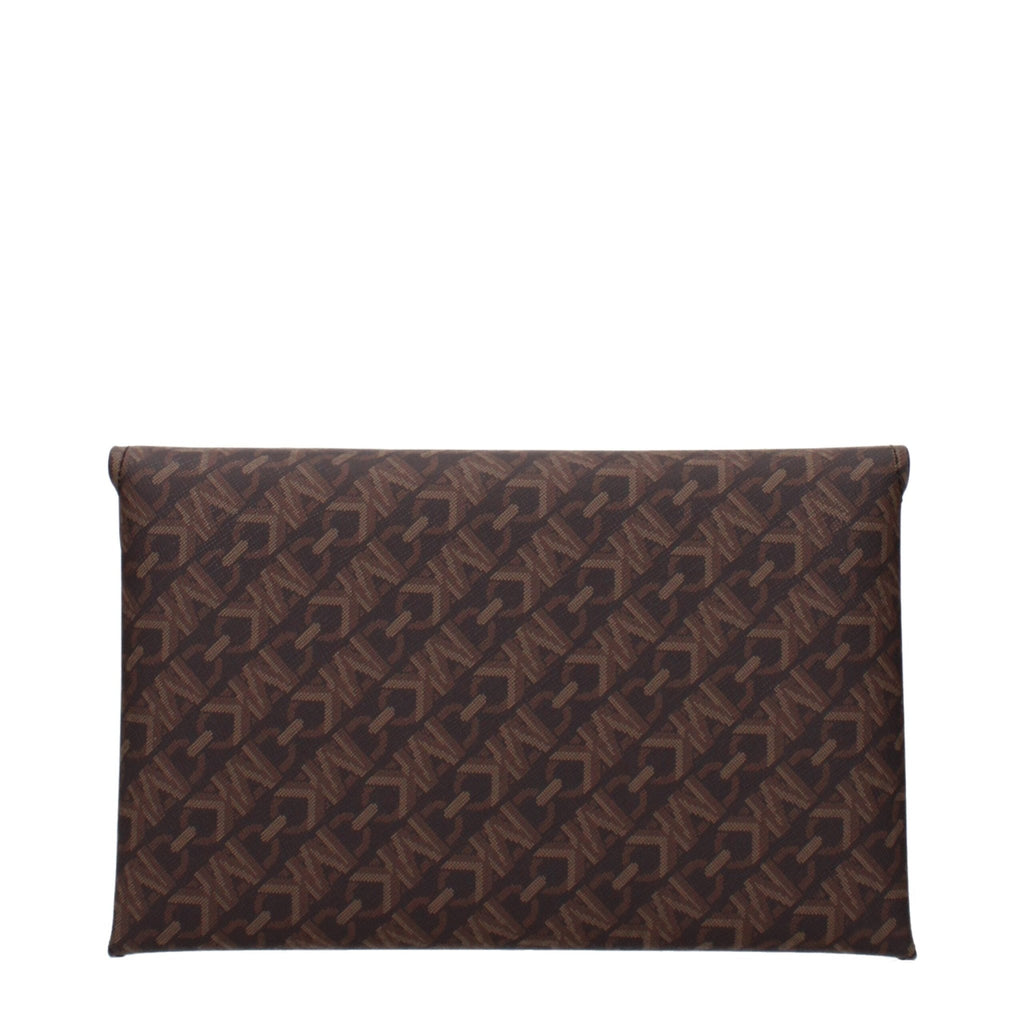 Michael Kors Brown Fabric Clutch Bags - Beyzy Store - Michael Kors