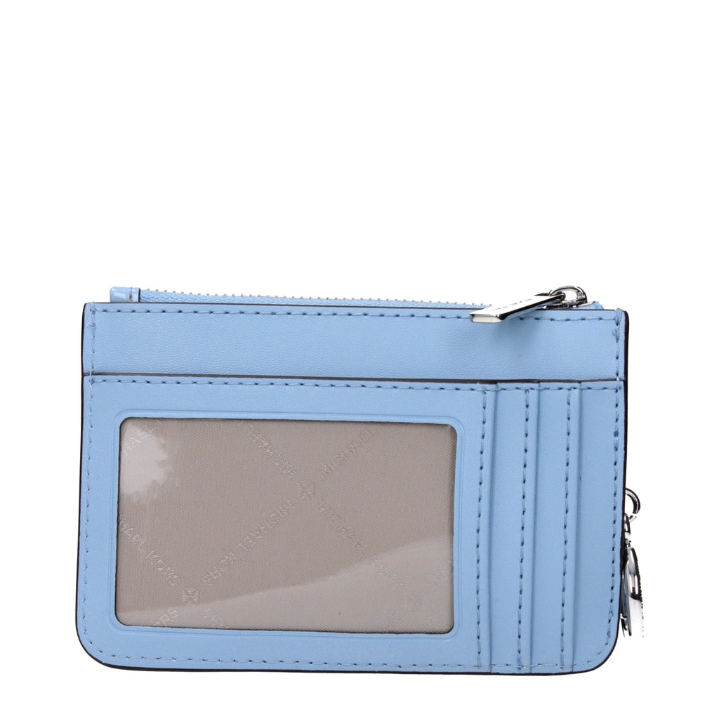 Michael Kors Light Blue Leather Wallets - Beyzy Store - Michael Kors