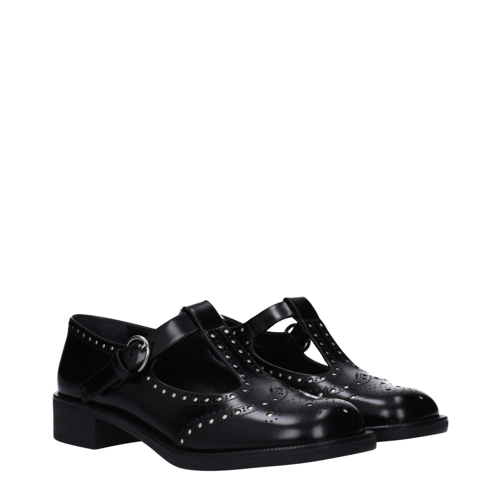 Miu Miu Black Leather Oxfords And Derby - Beyzy Store - Miu Miu